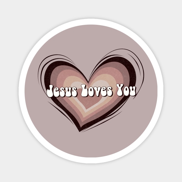 Jesus loves you Christian inspirational bible quote T-Shirt Magnet by Brotherintheeast